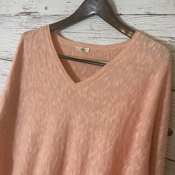 Eileen Fisher Sweaters - Eileen Fisher Blue Sweater Small Linen Blend V-Neck Tunic Step Hem